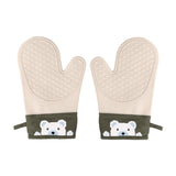 Maxbell Silicone Oven Mitts Easy to Use Kitchen Mitts for Barbecue Camping Microwave 28 cmx18 cm Brown