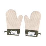 Maxbell Silicone Oven Mitts Easy to Use Kitchen Mitts for Barbecue Camping Microwave 28 cmx18 cm Brown
