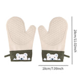Maxbell Silicone Oven Mitts Easy to Use Kitchen Mitts for Barbecue Camping Microwave 28 cmx18 cm Brown