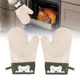 Maxbell Silicone Oven Mitts Easy to Use Kitchen Mitts for Barbecue Camping Microwave 28 cmx18 cm Brown