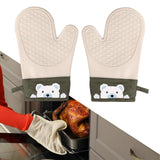 Maxbell Silicone Oven Mitts Easy to Use Kitchen Mitts for Barbecue Camping Microwave 28 cmx18 cm Brown