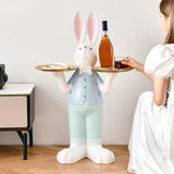 Maxbell Rabbit Statue Multifunctional Key Storage Tray for Tabletop Bedroom Entryway White Male