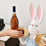 Maxbell Rabbit Statue Multifunctional Key Storage Tray for Tabletop Bedroom Entryway White Male