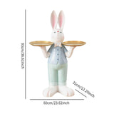 Maxbell Rabbit Statue Multifunctional Key Storage Tray for Tabletop Bedroom Entryway White Male
