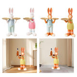 Maxbell Rabbit Statue Multifunctional Key Storage Tray for Tabletop Bedroom Entryway White Male