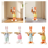Maxbell Rabbit Statue Multifunctional Key Storage Tray for Tabletop Bedroom Entryway White Male