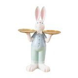 Maxbell Rabbit Statue Multifunctional Key Storage Tray for Tabletop Bedroom Entryway White Male
