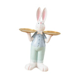 Maxbell Rabbit Statue Multifunctional Key Storage Tray for Tabletop Bedroom Entryway White Male