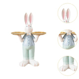 Maxbell Rabbit Statue Multifunctional Key Storage Tray for Tabletop Bedroom Entryway White Male