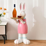 Maxbell Rabbit Statue Multifunctional Key Storage Tray for Tabletop Bedroom Entryway White Female