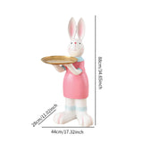 Maxbell Rabbit Statue Multifunctional Key Storage Tray for Tabletop Bedroom Entryway White Female