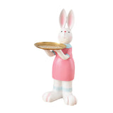 Maxbell Rabbit Statue Multifunctional Key Storage Tray for Tabletop Bedroom Entryway White Female