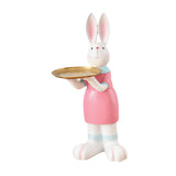 Maxbell Rabbit Statue Multifunctional Key Storage Tray for Tabletop Bedroom Entryway White Female