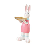 Maxbell Rabbit Statue Multifunctional Key Storage Tray for Tabletop Bedroom Entryway White Female