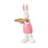 Maxbell Rabbit Statue Multifunctional Key Storage Tray for Tabletop Bedroom Entryway White Female