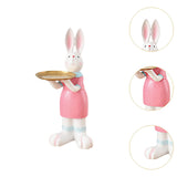 Maxbell Rabbit Statue Multifunctional Key Storage Tray for Tabletop Bedroom Entryway White Female