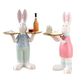 Maxbell Rabbit Statue Multifunctional Key Storage Tray for Tabletop Bedroom Entryway White Female