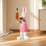 Maxbell Rabbit Statue Multifunctional Key Storage Tray for Tabletop Bedroom Entryway White Female