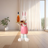 Maxbell Rabbit Statue Multifunctional Key Storage Tray for Tabletop Bedroom Entryway White Female