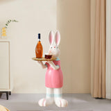 Maxbell Rabbit Statue Multifunctional Key Storage Tray for Tabletop Bedroom Entryway White Female