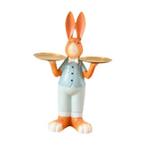 Maxbell Rabbit Statue Multifunctional Key Storage Tray for Tabletop Bedroom Entryway Orange Male