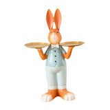 Maxbell Rabbit Statue Multifunctional Key Storage Tray for Tabletop Bedroom Entryway Orange Male