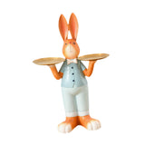 Maxbell Rabbit Statue Multifunctional Key Storage Tray for Tabletop Bedroom Entryway Orange Male