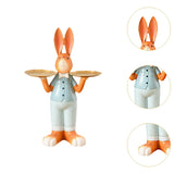 Maxbell Rabbit Statue Multifunctional Key Storage Tray for Tabletop Bedroom Entryway Orange Male
