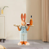 Maxbell Rabbit Statue Multifunctional Key Storage Tray for Tabletop Bedroom Entryway Orange Male