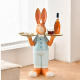 Maxbell Rabbit Statue Multifunctional Key Storage Tray for Tabletop Bedroom Entryway Orange Male