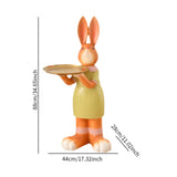Maxbell Rabbit Statue Multifunctional Key Storage Tray for Tabletop Bedroom Entryway Orange Female