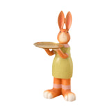 Maxbell Rabbit Statue Multifunctional Key Storage Tray for Tabletop Bedroom Entryway Orange Female