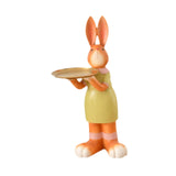 Maxbell Rabbit Statue Multifunctional Key Storage Tray for Tabletop Bedroom Entryway Orange Female