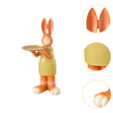 Maxbell Rabbit Statue Multifunctional Key Storage Tray for Tabletop Bedroom Entryway Orange Female