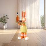 Maxbell Rabbit Statue Multifunctional Key Storage Tray for Tabletop Bedroom Entryway Orange Female