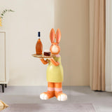 Maxbell Rabbit Statue Multifunctional Key Storage Tray for Tabletop Bedroom Entryway Orange Female