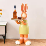 Maxbell Rabbit Statue Multifunctional Key Storage Tray for Tabletop Bedroom Entryway Orange Female