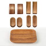 Maxbell 2x Wood Serving Trays Simple Coffee Trays for Themed Party Tea Room Home Use Rectangle 19x10.5 cm
