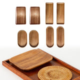 Maxbell 2x Wood Serving Trays Simple Coffee Trays for Themed Party Tea Room Home Use Rectangle 19x10.5 cm