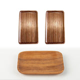 Maxbell 2x Wood Serving Trays Simple Coffee Trays for Themed Party Tea Room Home Use Rectangle 19x10.5 cm