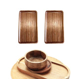 Maxbell 2x Wood Serving Trays Simple Coffee Trays for Themed Party Tea Room Home Use Rectangle 19x10.5 cm