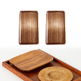 Maxbell 2x Wood Serving Trays Simple Coffee Trays for Themed Party Tea Room Home Use Rectangle 19x10.5 cm
