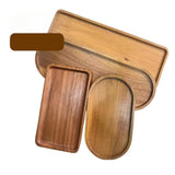 Maxbell 2x Wood Serving Trays Simple Coffee Trays for Themed Party Tea Room Home Use Rectangle 29x10.5 cm