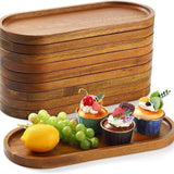Maxbell 2x Wood Serving Trays Simple Coffee Trays for Themed Party Tea Room Home Use Oval 19 cmx10.5 cm