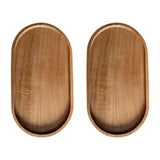 Maxbell 2x Wood Serving Trays Simple Coffee Trays for Themed Party Tea Room Home Use Oval 19 cmx10.5 cm