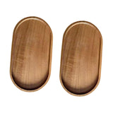 Maxbell 2x Wood Serving Trays Simple Coffee Trays for Themed Party Tea Room Home Use Oval 19 cmx10.5 cm