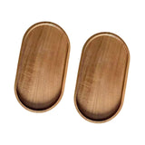 Maxbell 2x Wood Serving Trays Simple Coffee Trays for Themed Party Tea Room Home Use Oval 19 cmx10.5 cm