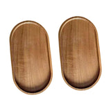 Maxbell 2x Wood Serving Trays Simple Coffee Trays for Themed Party Tea Room Home Use Oval 19 cmx10.5 cm