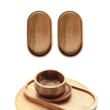 Maxbell 2x Wood Serving Trays Simple Coffee Trays for Themed Party Tea Room Home Use Oval 19 cmx10.5 cm