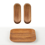 Maxbell 2x Wood Serving Trays Simple Coffee Trays for Themed Party Tea Room Home Use Oval 29 cmx10.5 cm